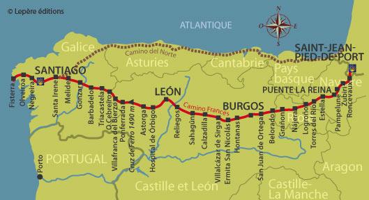 Carte camino frances